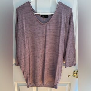 Laila Jaye Mauve Spacedye Dolman Sleeve Top | Size Medium | Soft & Relaxed Fit